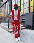 PRESSURE JOGGERS | RED AND WHITE PUFF