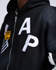 AP ZIP UP| BLACK AND WHITE