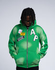 AP ZIP UP| GREEN AND WHITE