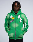 AP ZIP UP| GREEN AND WHITE