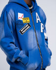 AP ZIP UP| BLUE AND WHITE