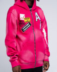 AP ZIP UP| PINK AND WHITE