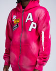 AP ZIP UP| PINK AND WHITE