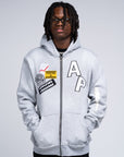 AP ZIP UP| GRAY AND WHITE