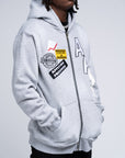AP ZIP UP| GRAY AND WHITE