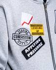 AP ZIP UP| GRAY AND WHITE