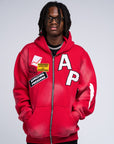 AP ZIP UP| RED AND WHITE