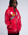 AP ZIP UP| RED AND WHITE
