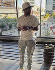 PRESSURE JOGGERS | GRAY AND WHITE PUFF