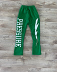PRESSURE JOGGERS | GREEN AND WHITE PUFF