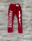 PRESSURE JOGGERS | RED AND WHITE PUFF