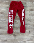 PRESSURE JOGGERS | RED AND WHITE PUFF