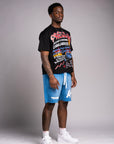 "PRESSURE" Shorts - Blue And White