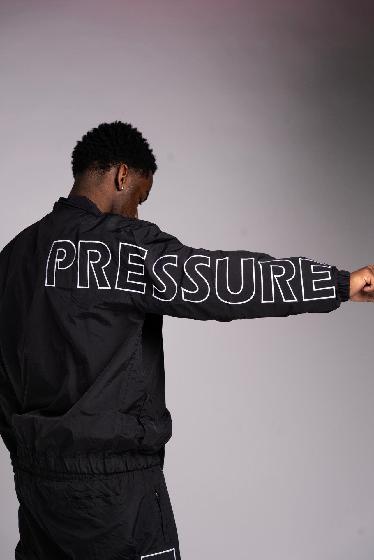 Pressure Nylon Zip Up- Black