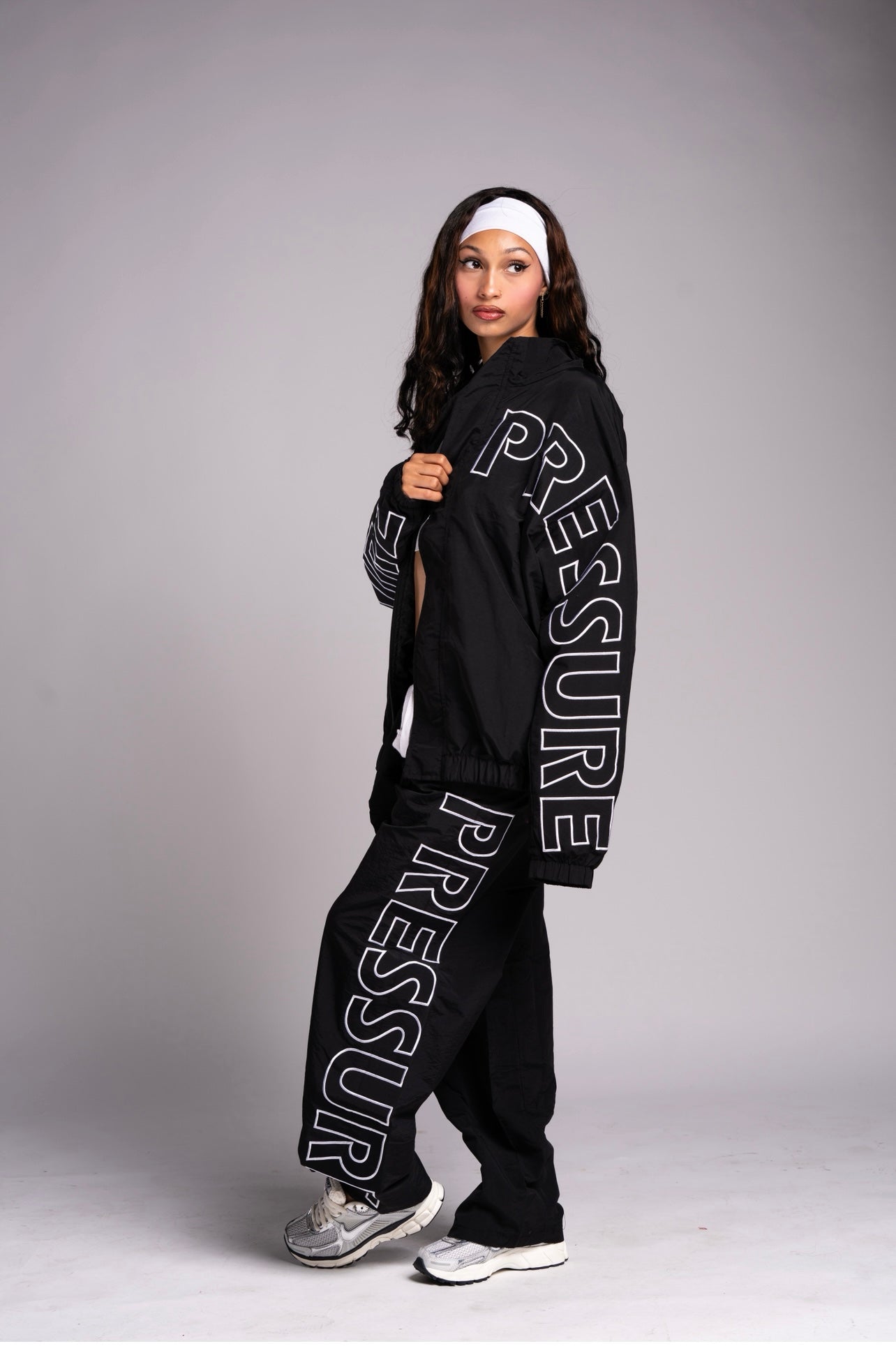 Pressure Nylon Zip Up- Black