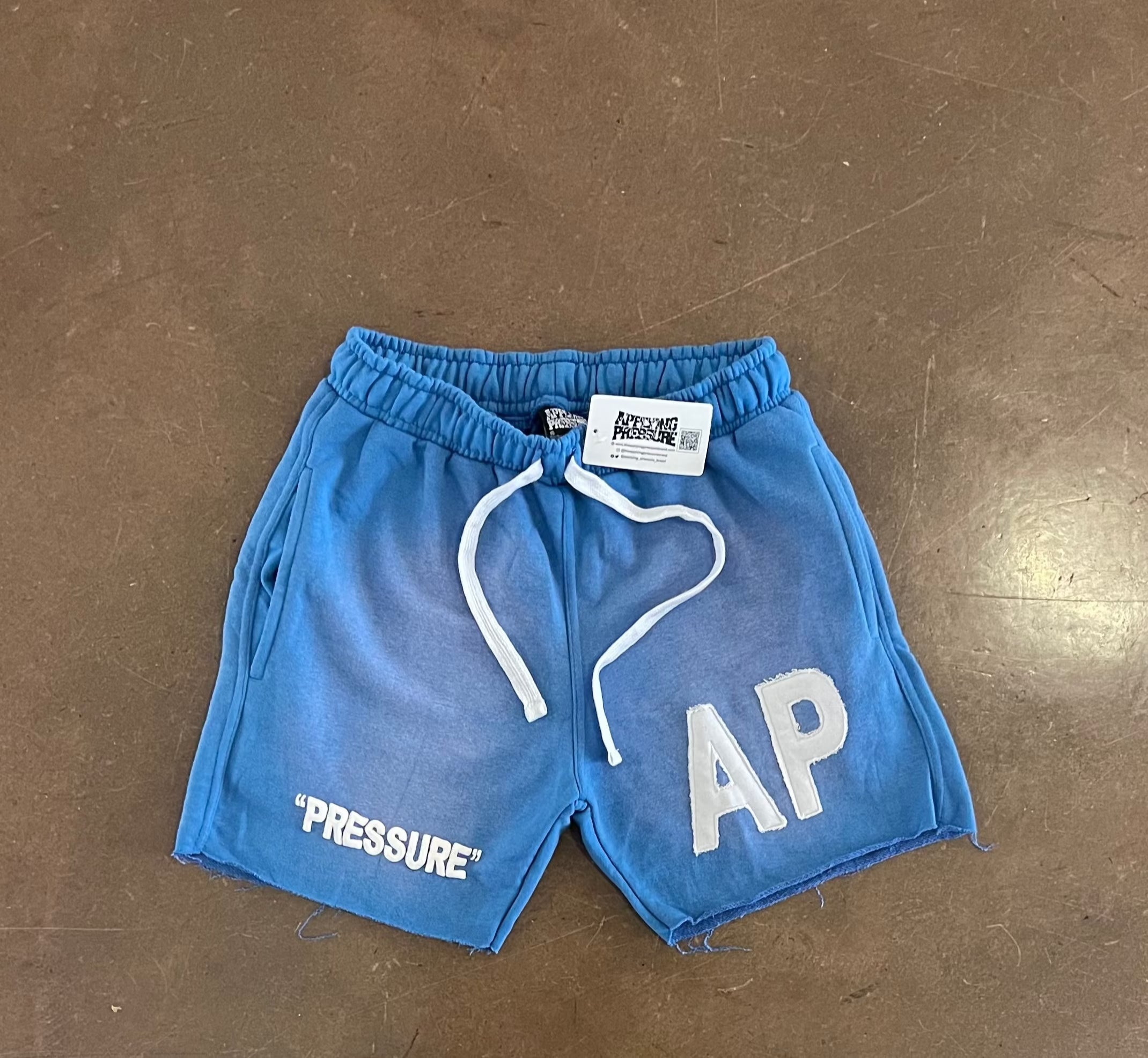 "PRESSURE" Shorts - Blue And White