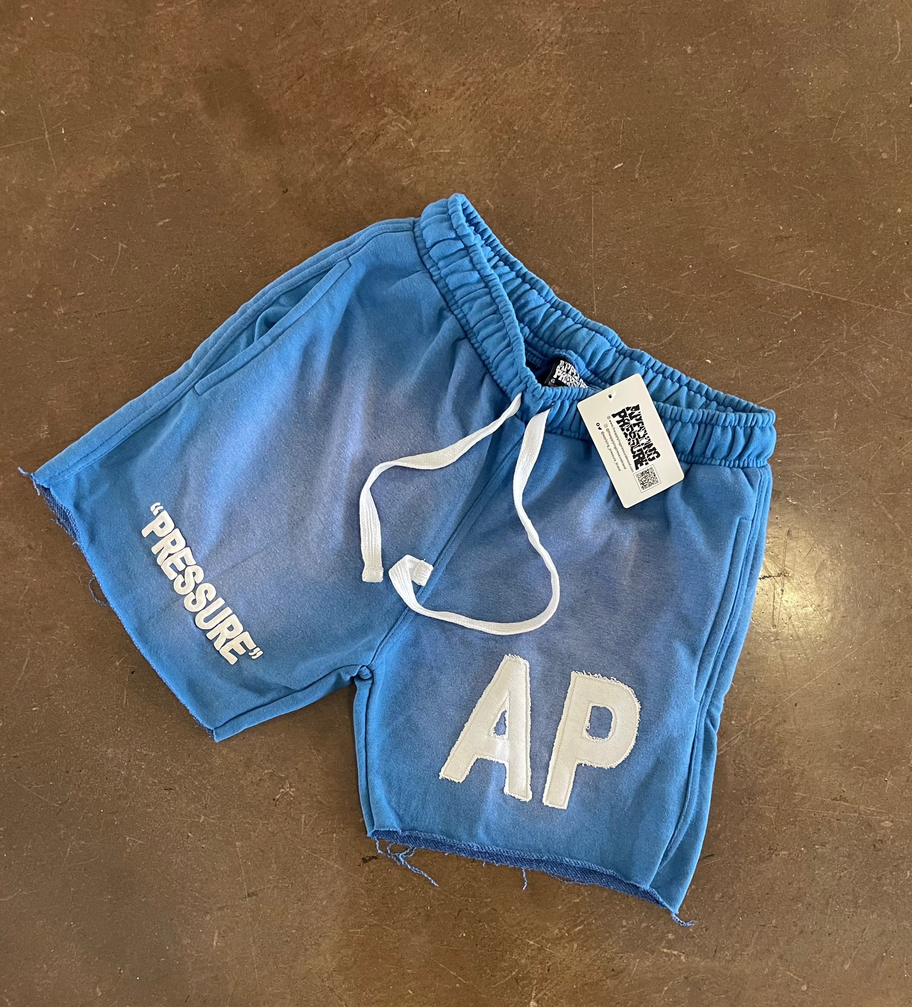 "PRESSURE" Shorts - Blue And White