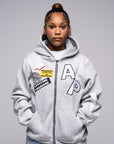 AP Zip Up - Gray And White