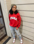 Pressure Crew Neck Sweatshirt| Red