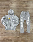 PRESSURE JOGGERS | GRAY AND WHITE PUFF