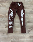 PRESSURE JOGGERS | BROWN AND WHITE PUFF