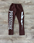 PRESSURE JOGGERS | BROWN AND WHITE PUFF