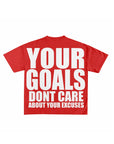 YOUR GOALS TEE| RED AND WHITE