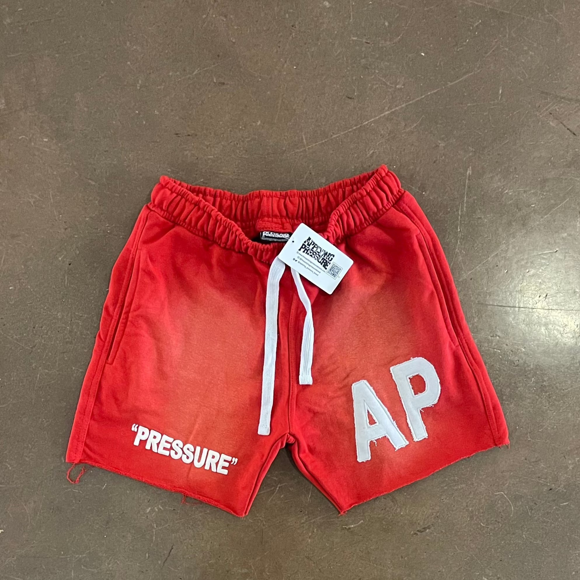 &quot;PRESSURE&quot; SHORTS| RED AND WHITE