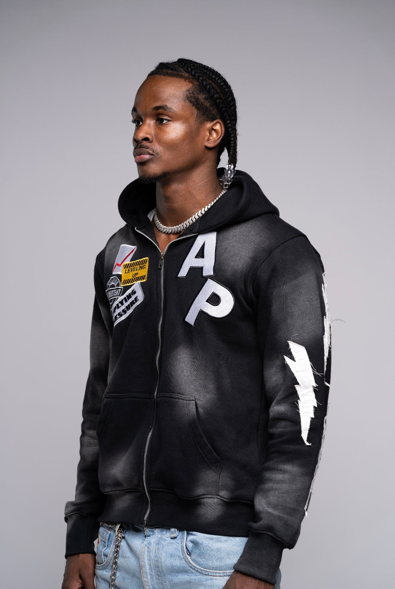 AP Zip Up - Black And White