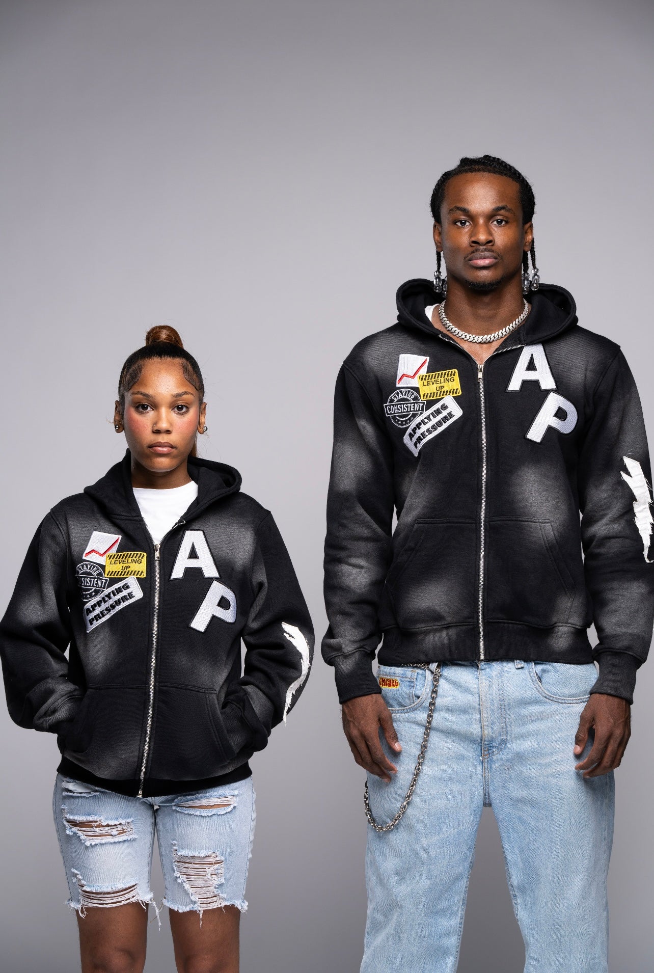AP Zip Up - Black And White