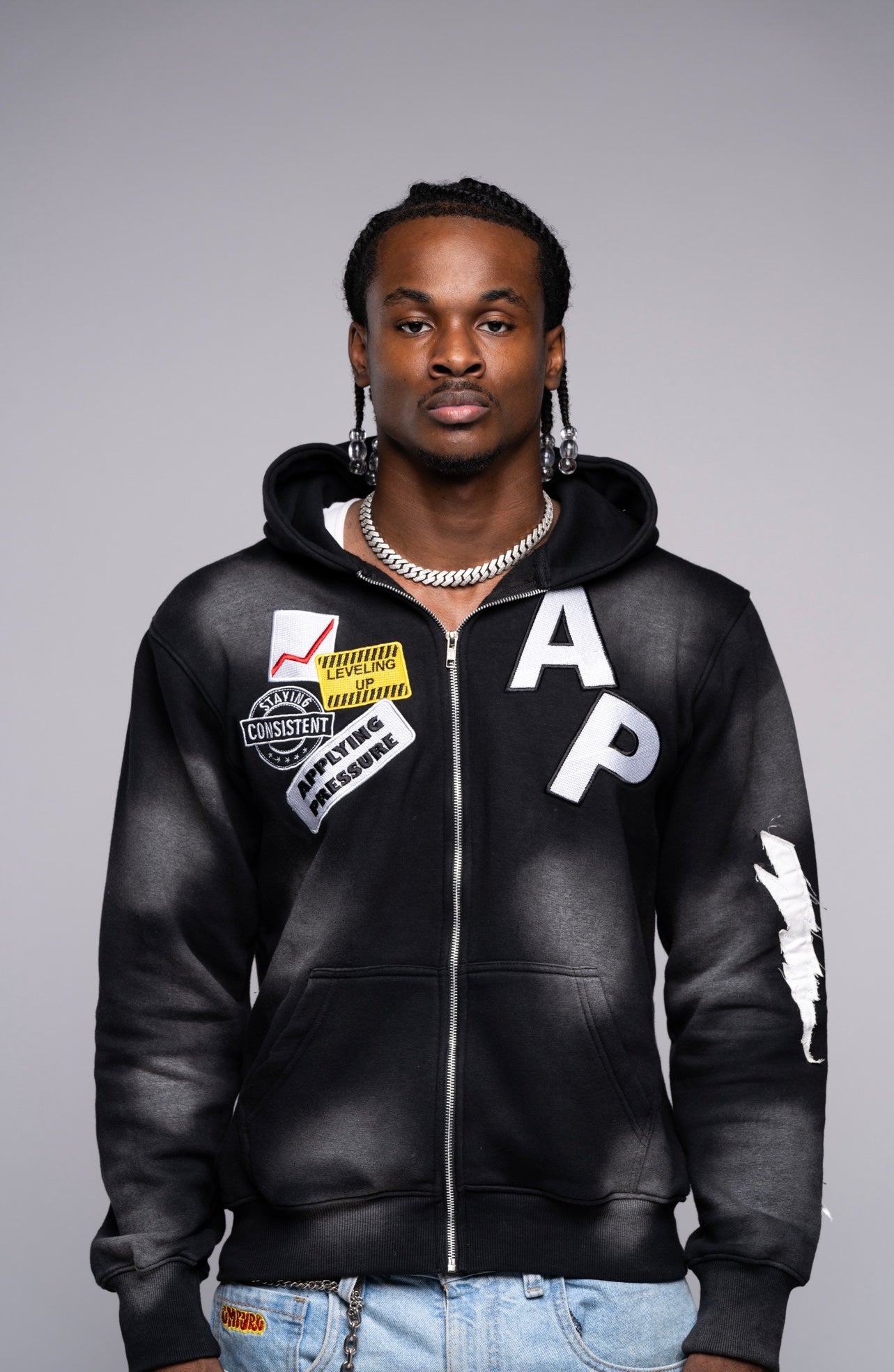 AP Zip Up - Black And White – The Applying Pressure Brand