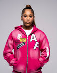 AP Zip Up -Pink And White