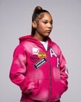 AP Zip Up -Pink And White