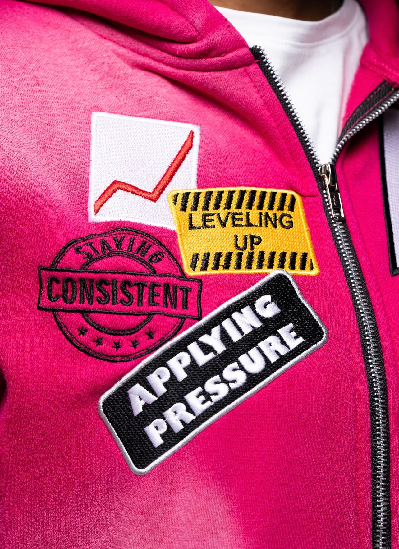 AP Zip Up -Pink And White
