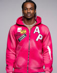 AP Zip Up -Pink And White
