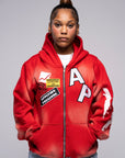 AP Zip Up - Red And White