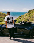 YOUR GOALS TEE|WHITE AND BLACK