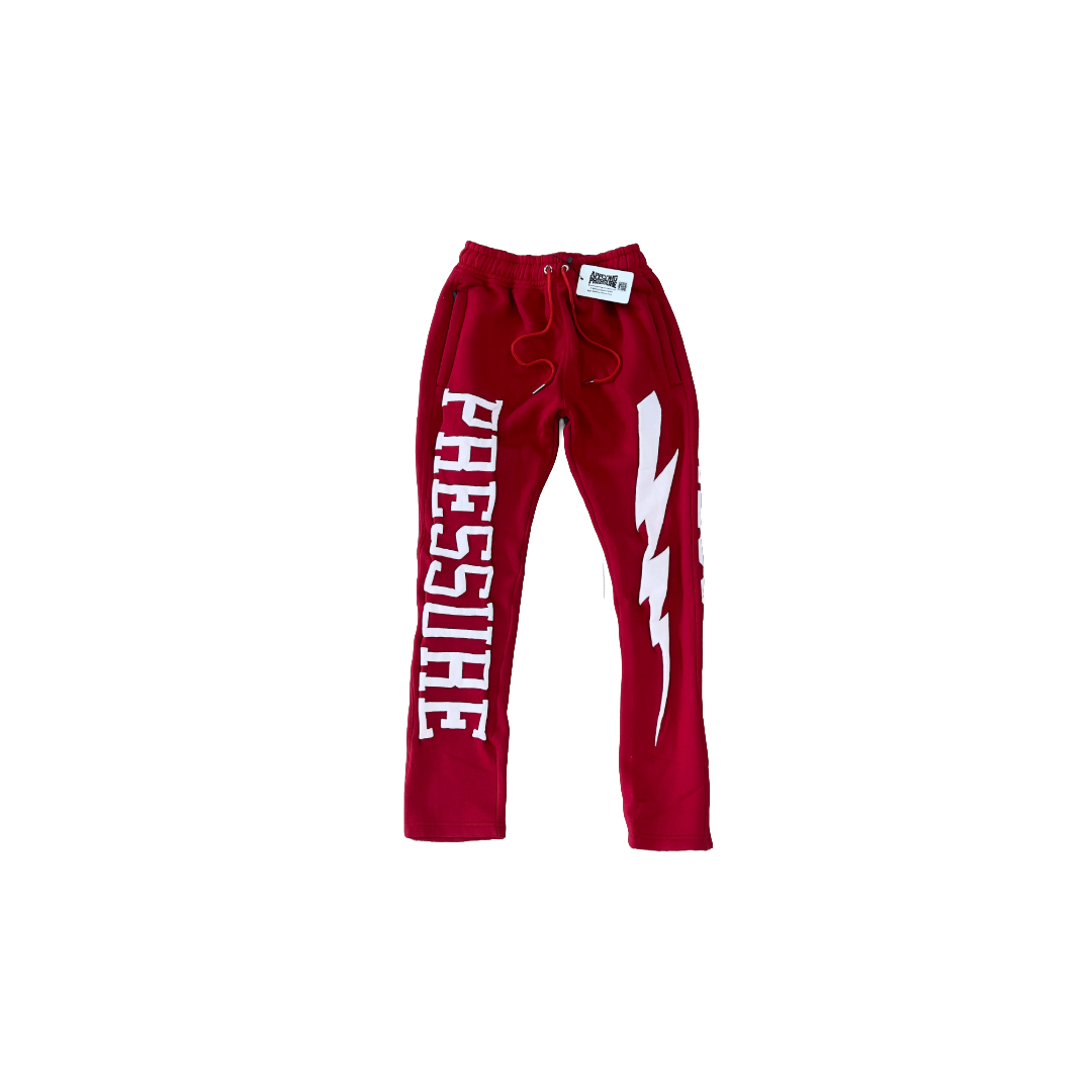 PRESSURE JOGGERS | RED AND WHITE PUFF