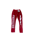 PRESSURE JOGGERS | RED AND WHITE PUFF