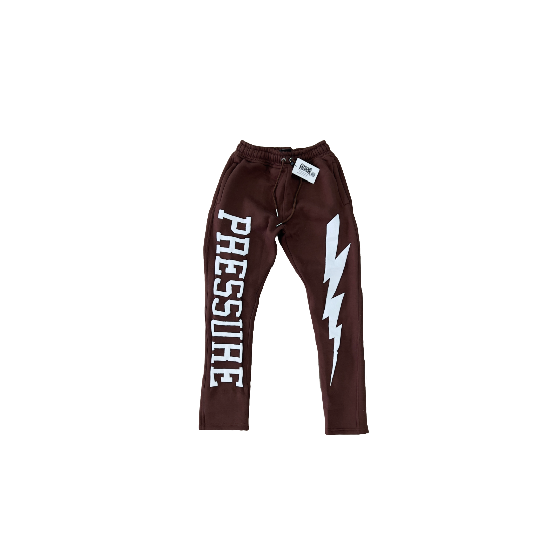 PRESSURE JOGGERS | BROWN AND WHITE PUFF