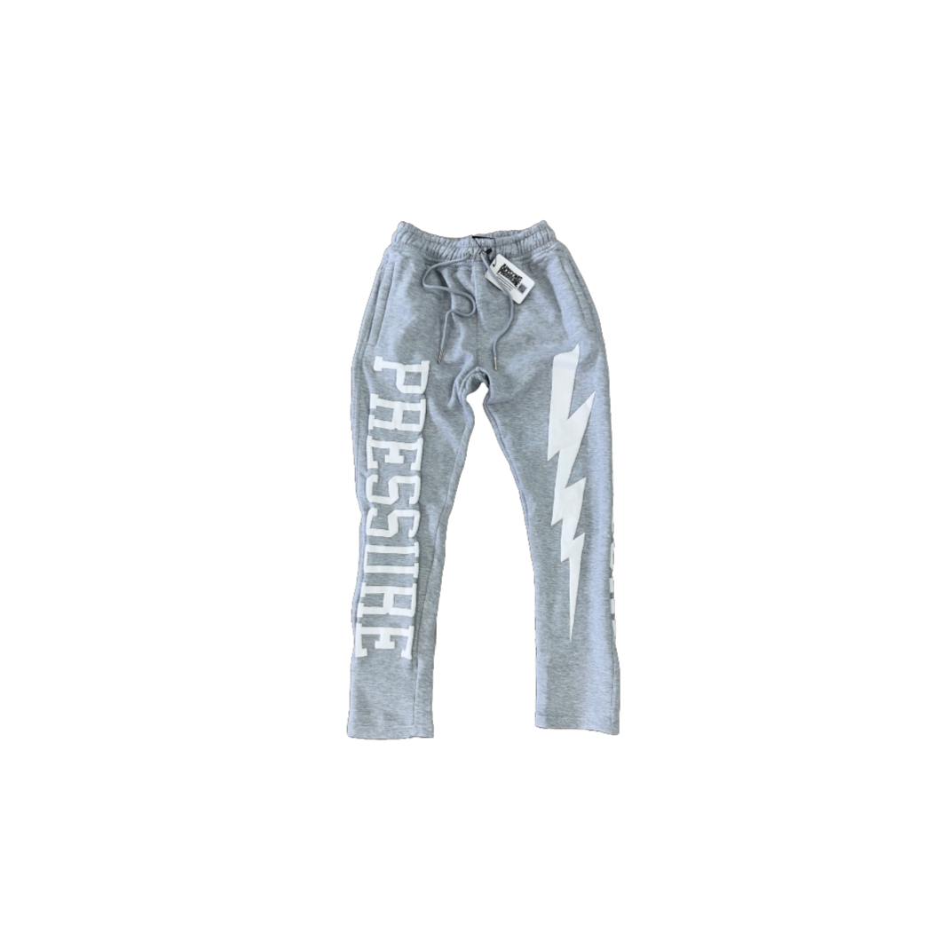 PRESSURE JOGGERS | GRAY AND WHITE PUFF